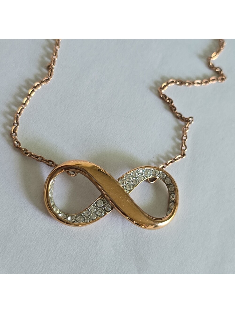 Swarovski Infinity Pendant Rose gold tone Necklace